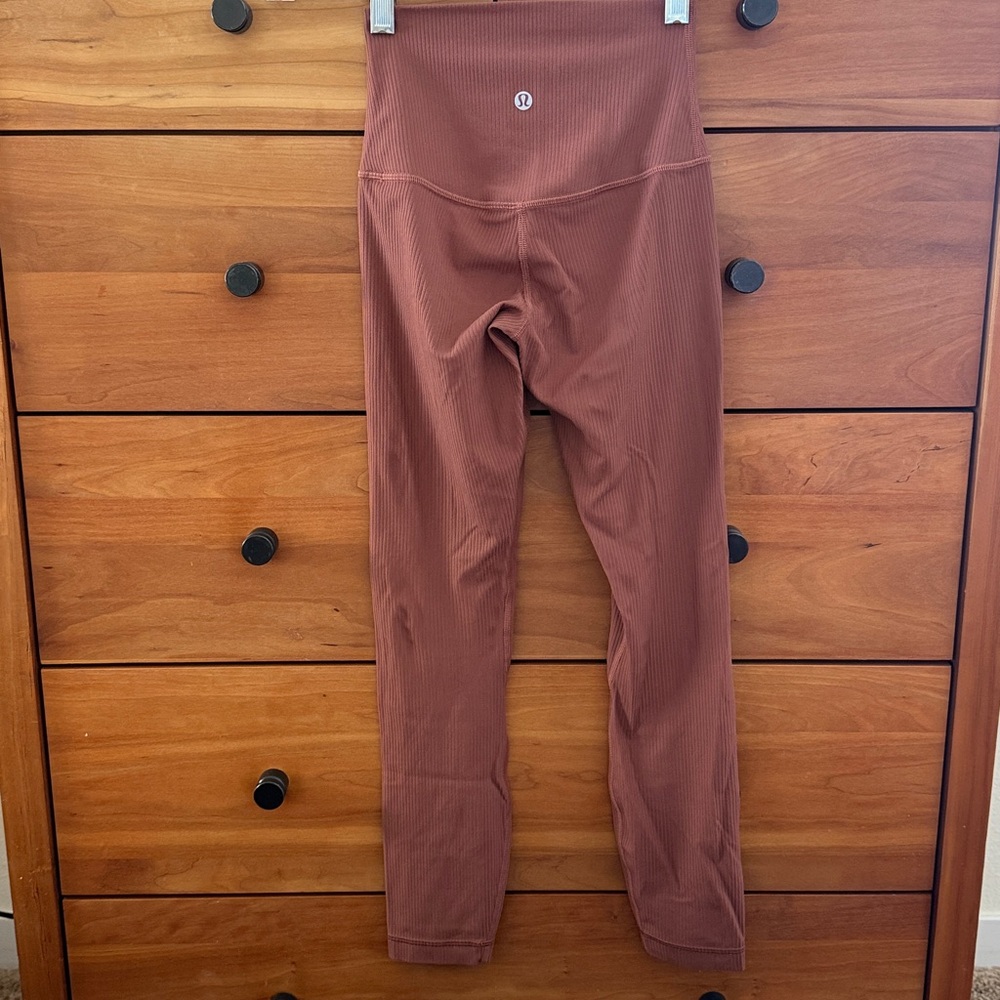 lululemon Align High Rise Ribbed Leggings in Ancient Copper 25" Inseam Size 0